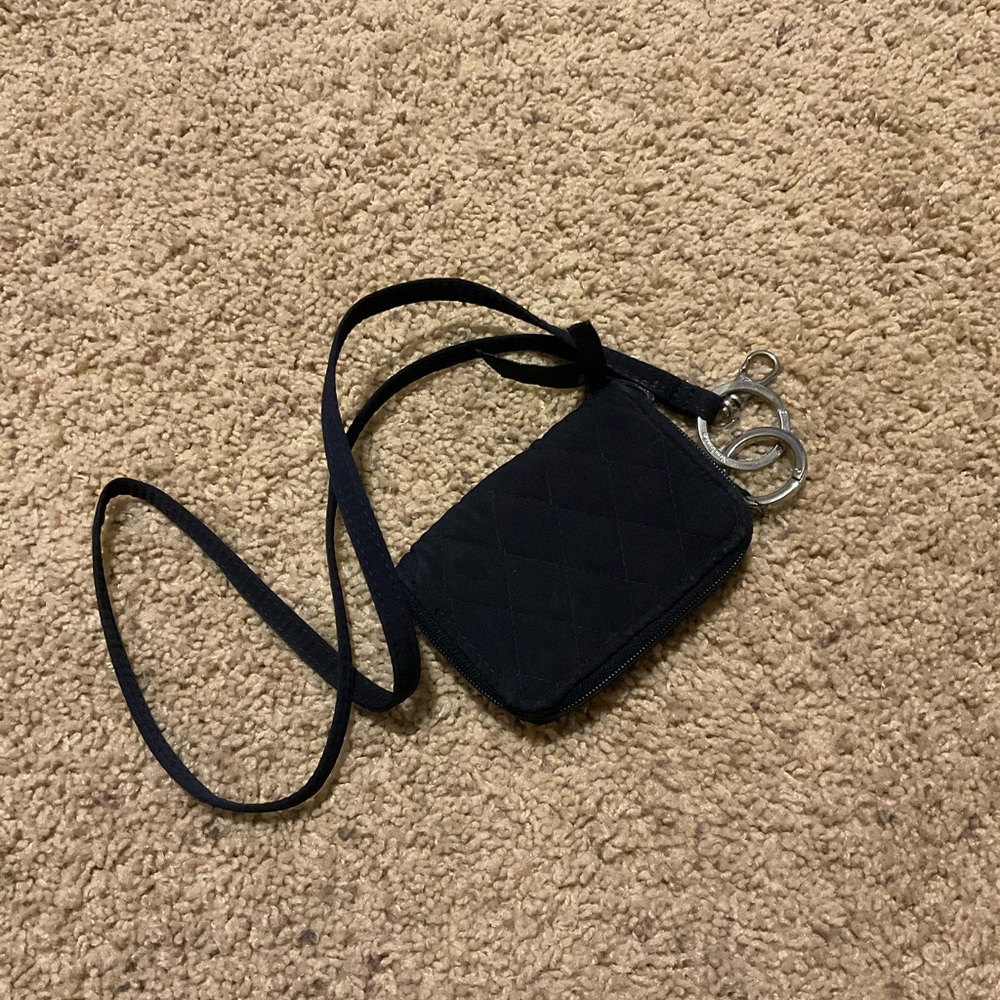 Vera Bradley Navy Quilted Lanyard Wallet